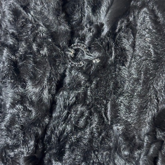 Vintage Custom Persian Lamb Broadtail Coat 1950s? Large? Bell Sleeves Mid Length - Picture 4 of 16